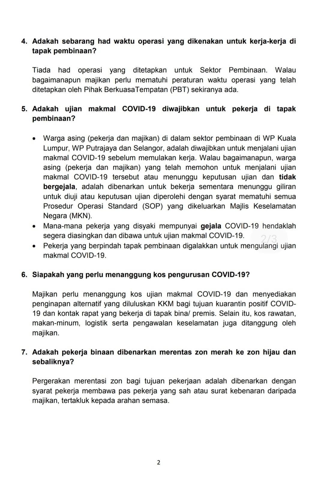 Soalan Lazim (FAQ) Berkaitan Perintah Kawalan Pergerakan Bersyarat ...